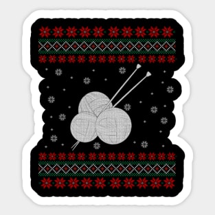 Knitting Ugly Christmas Sweater Gift Sticker